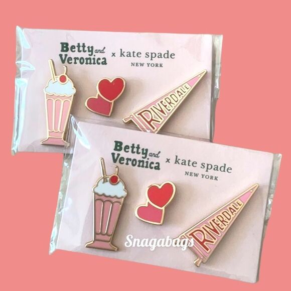 KATE SPADE NWT ARCHIE COMICS BETTY & VERONICA ENAMEL 3 PIECE SET RIVERDALE - Picture 2 of 3